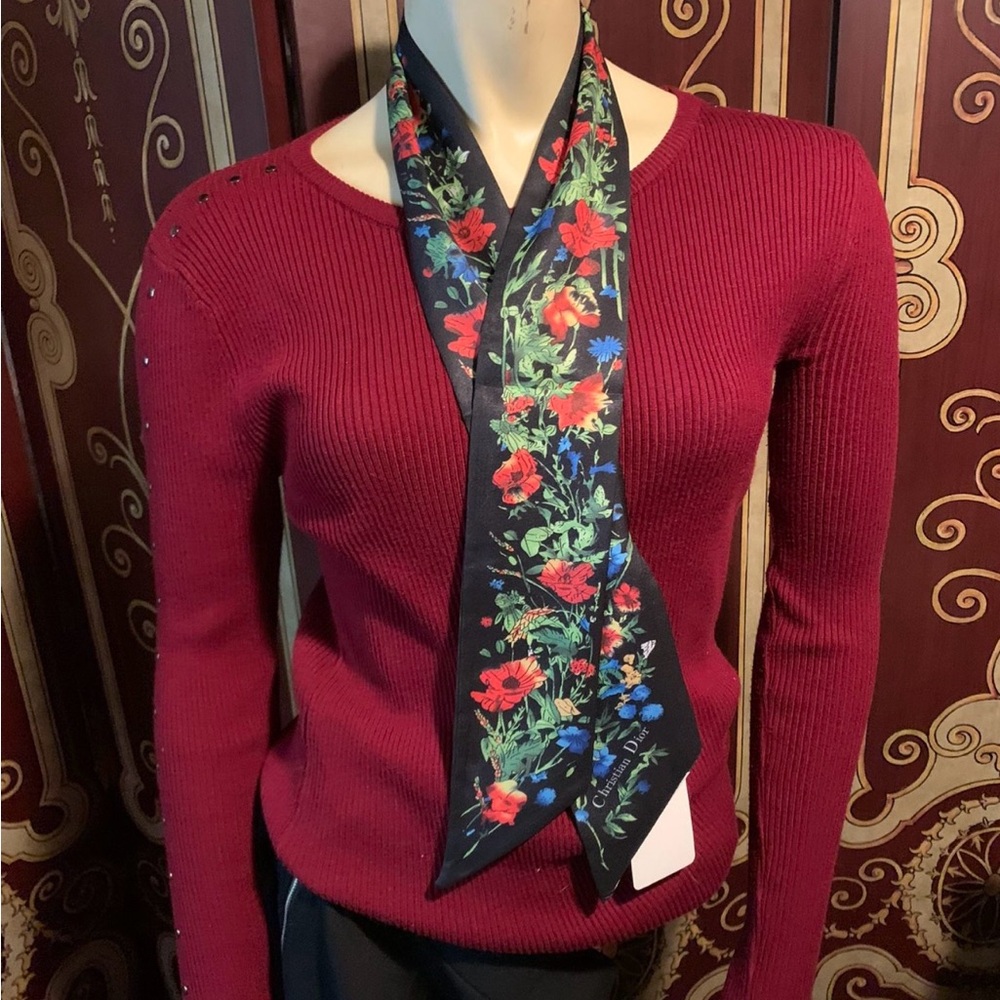 NWT Christian Dior, Classic Silk Reversible, Twilley Scarf